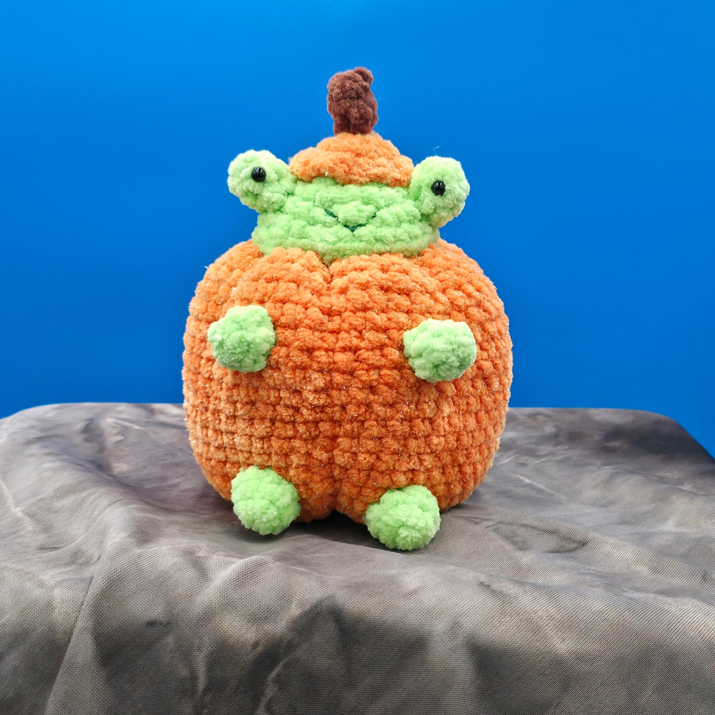 Pumpkin Frog Crochet Plush 🎃 🐸