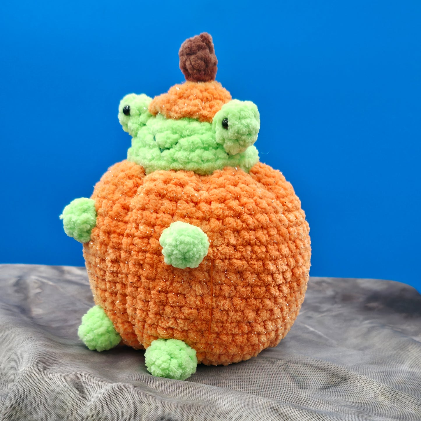 Pumpkin Frog Crochet Plush 🎃 🐸